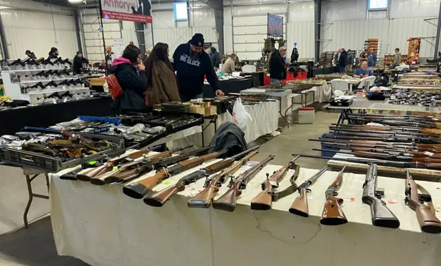 Hundreds braved the cold over the weekend to attend a gun show