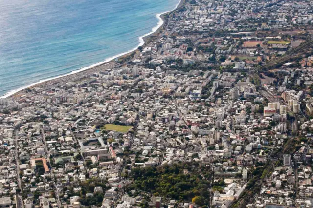 Reunion Island: aerial view of the city of Saint Denis.