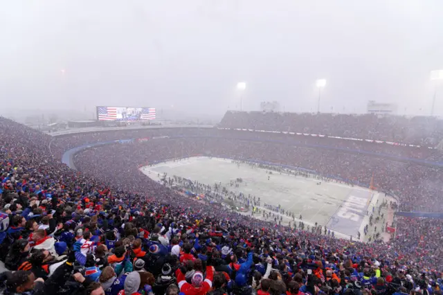 Bengals v Bills in the snow in 2023