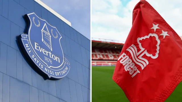 Everton badge and Nottingham Forest badge