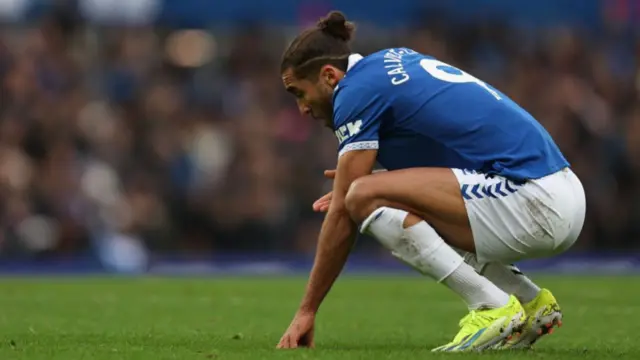 Dominic Calvert-Lewin after missing a chance for Everton