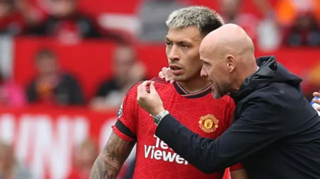 Erik ten Hag and Lisandro Martinez