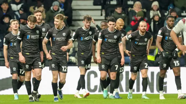 Burton Albion players at Derby County