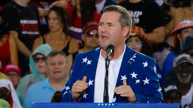 U.S. Rep. Mike Waltz (R-FL) speaks during a rally on July 3, 2021 in Sarasota, Florida. Co-sponsored by the Republican Party of Florida, the rally marks Trump's further support of the MAGA agenda and accomplishments of his administration.