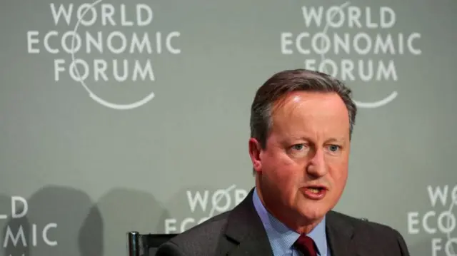 Foreign Secretary David Cameron attends the annual meeting of the World Economic Forum, in Davos, Switzerland