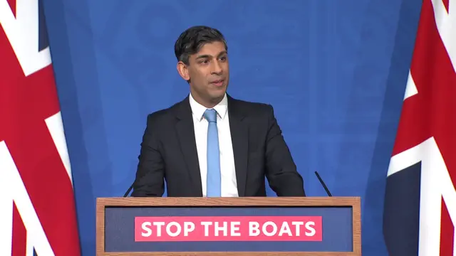 Rishi Sunak speaks at the news conference