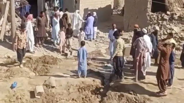 Aftermath of Pakistan's military strike on a village near Saravan, Sistan-Baluchestan Province