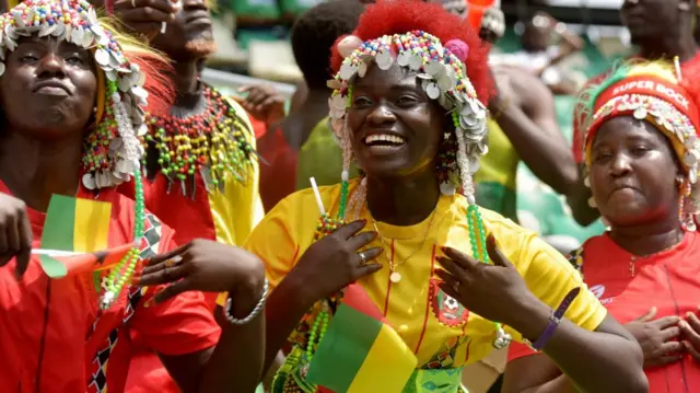 Guinea-Bissau fans inside the stadium before the match