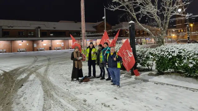 Picket line at Foyle bus station