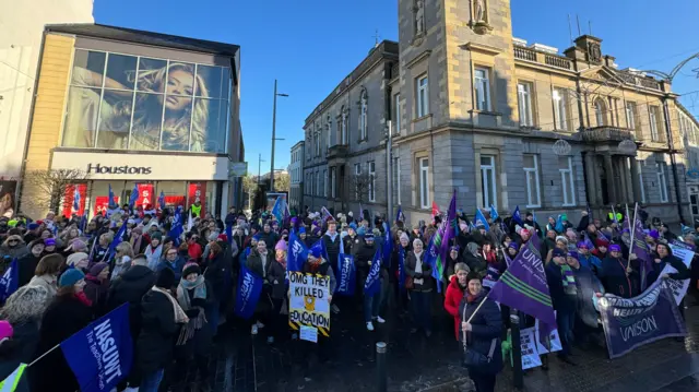 protest march and rally in Enniskillen, County Fermanagh.