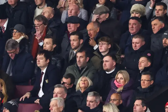 Luke Littler in the Manchester United directors' box