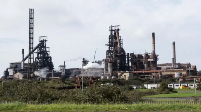 General view of the Tata Steel Port Talbot Steelworks plant