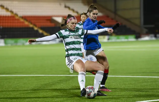 Celtic's Caitlin Hayes battles Rangers' Rio Hardy