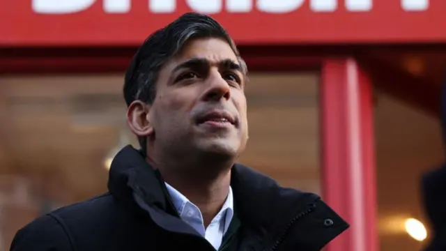 Prime Minister Rishi Sunak during a visit to Winchester, in Hampshire