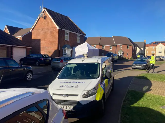 Forensics van outside property