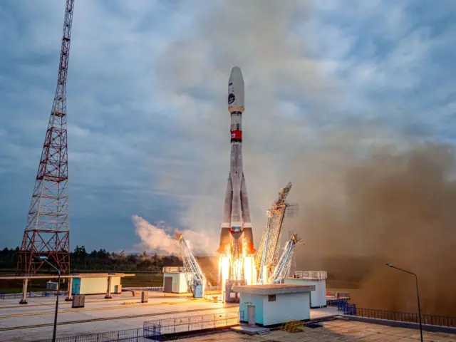 Russia's Moon lander Luna 25 taking off