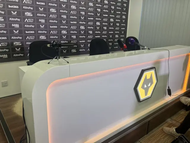 A vacant desk and seat at Wolves' training ground