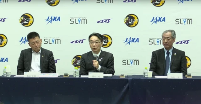 Jaxa officials during the press conference