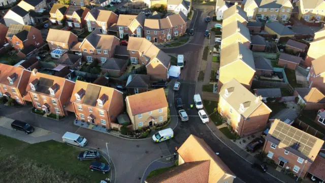 cordon seen in aerial image