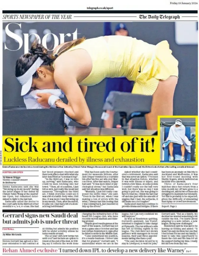 Telegraph back page