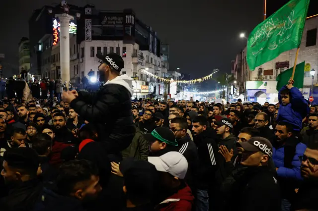 Crowds gathered in the streets