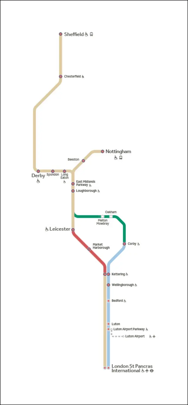 Train disruption map