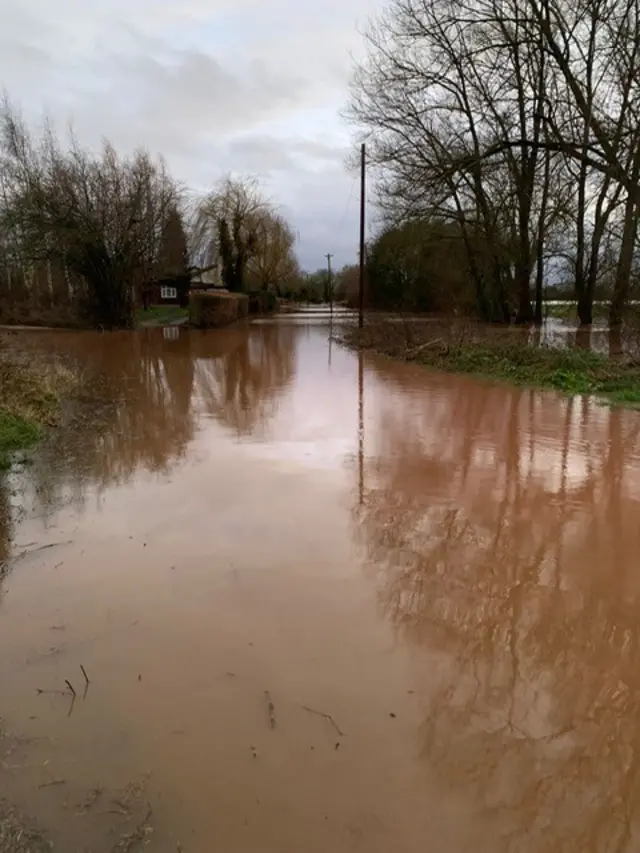 Flooding in Sutton St Nicholas, Herefordshire