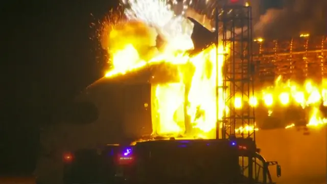 Flight explodes on Haneda Airport