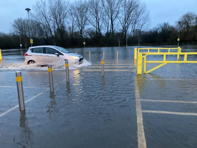 Flooding at Aldi in Stafford