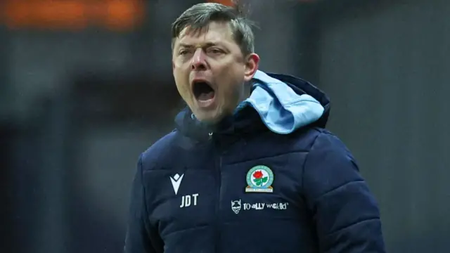 Blackburn boss Jon Dahl Tomasson shouting