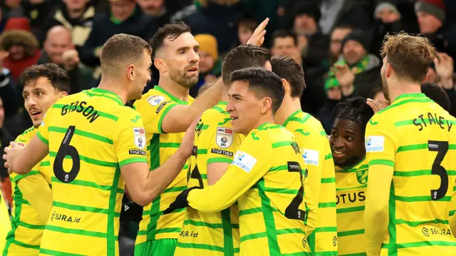 Norwich celebrate scoring