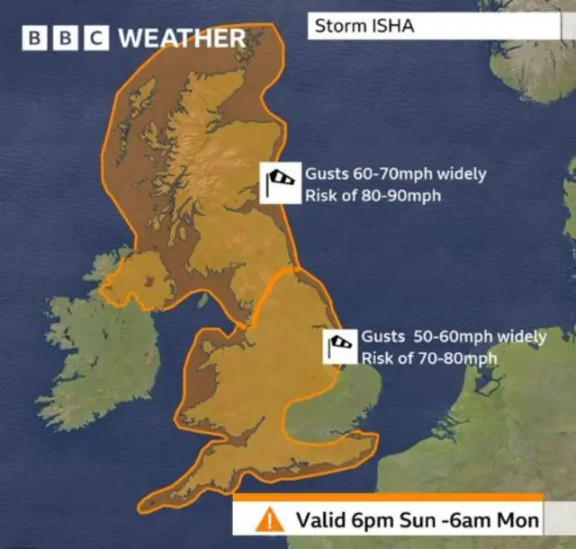 Amber warning area