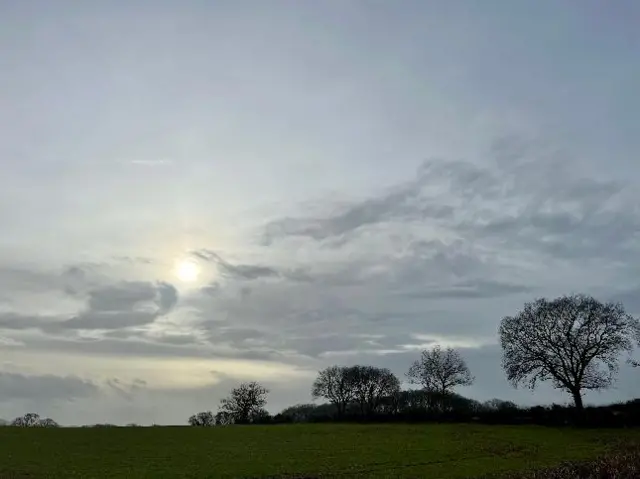 A cloudy sky in Martley, Worcestershire