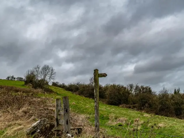 A cloudy sky over Leek in Staffordshire