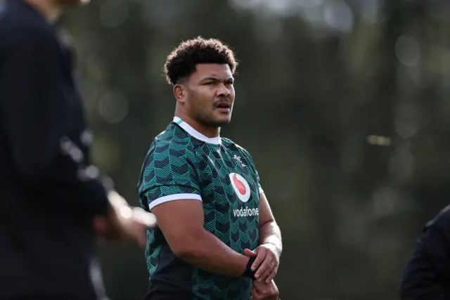 Leon Brown training with Wales