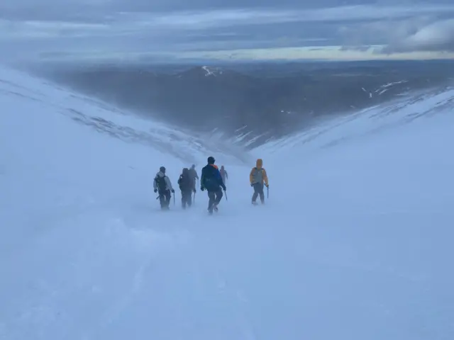 Mountaineers in the Cairngorms in Scotland on Sunday afternoon