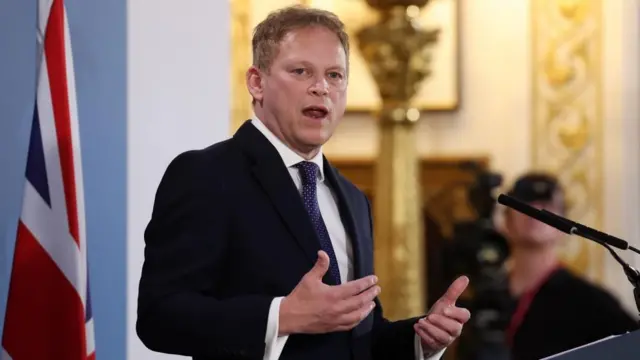 British Defense Minister Grant Shapps delivers speech on UK's Houthi air strikes, London, United Kingdom - 15 Jan 2024.