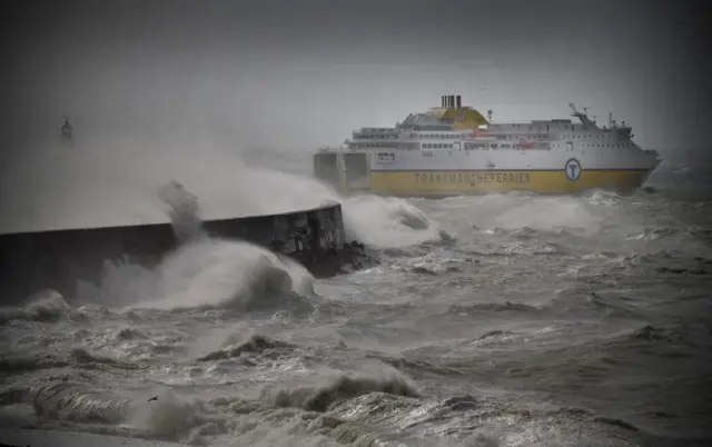 The cross-channel Newhaven to Dieppe ferry leaving Newhaven