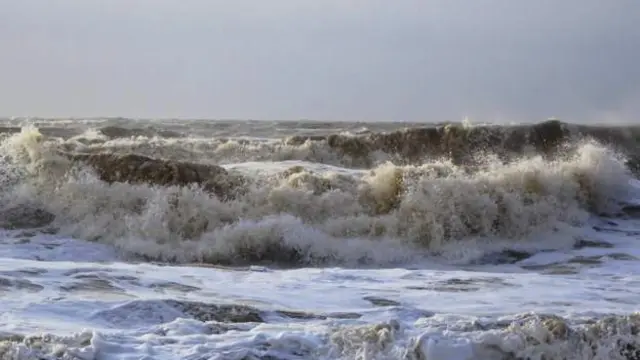 Waves crashing off Hastings