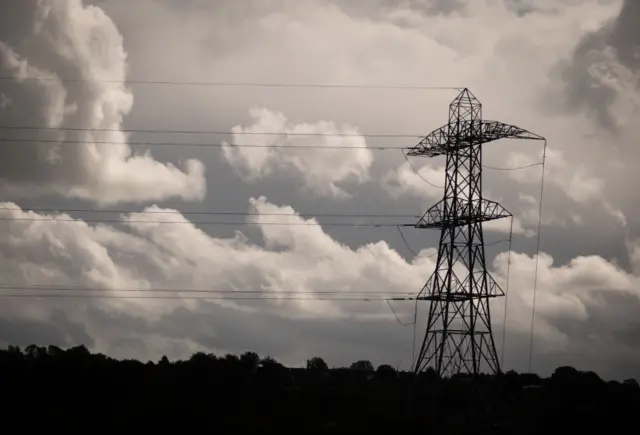 Electrical pylons carry electricity cables