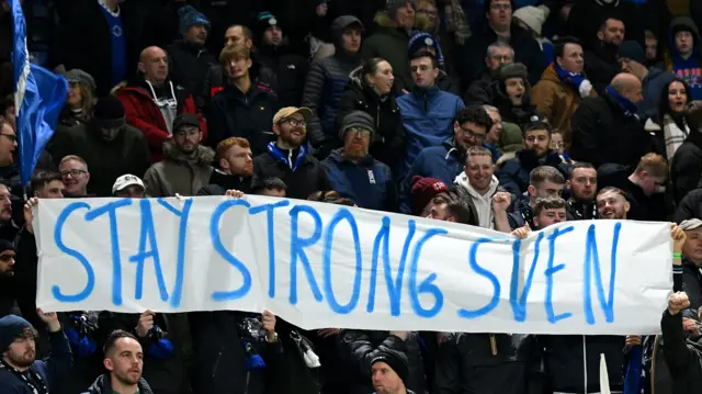 Leicester fans banner