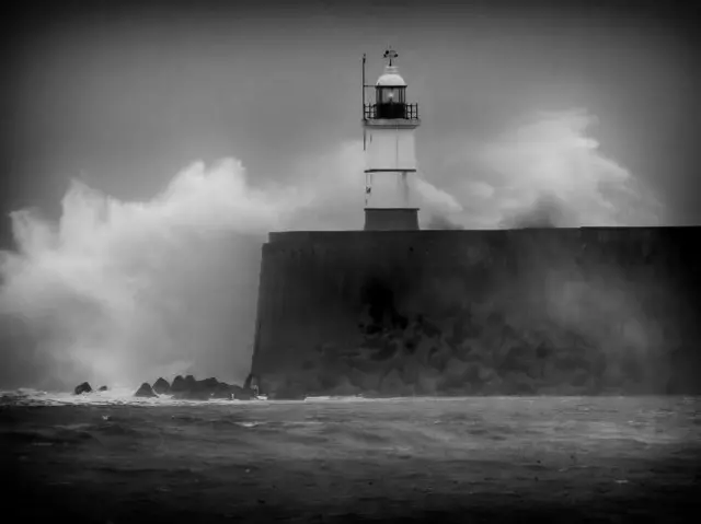 Waves crashing off East Sussex coast