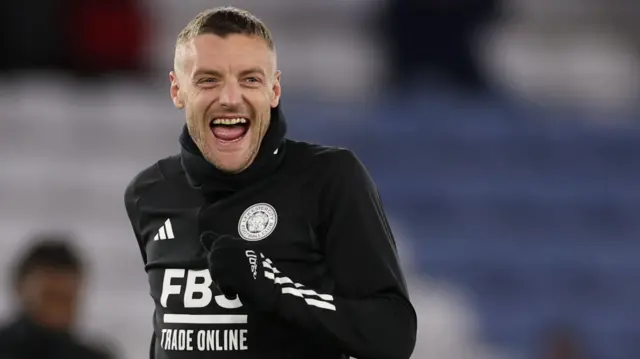 Jamie Vardy laughs