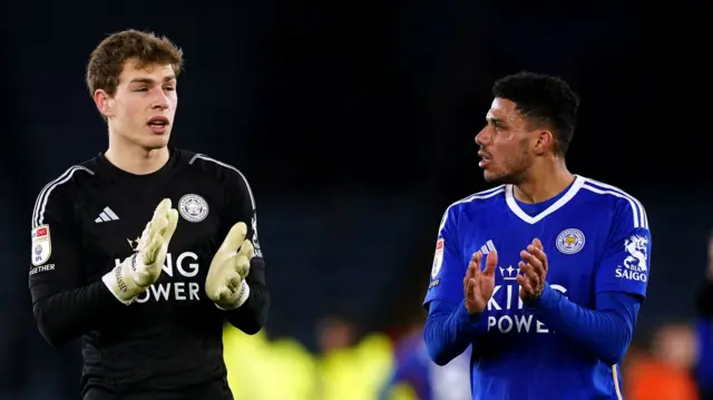 Leicester players applaud