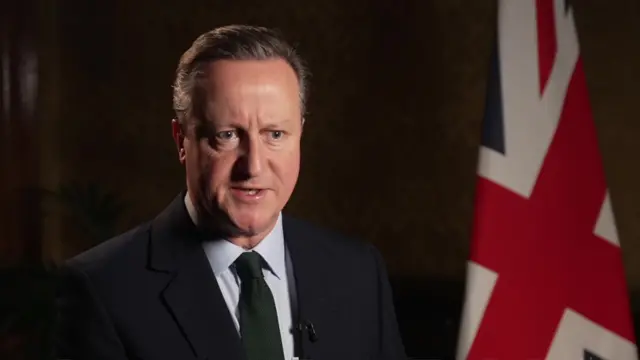 David Cameron talking in a suit