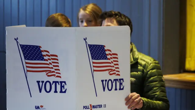 A voter in Francestown, New Hampshire