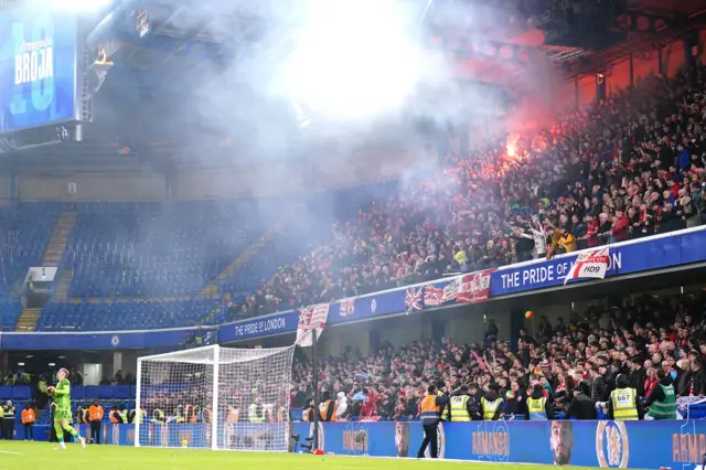 Middlesbrough fans at Stamford Bridge