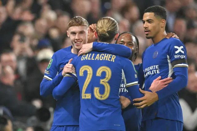 Chelsea players celebrate