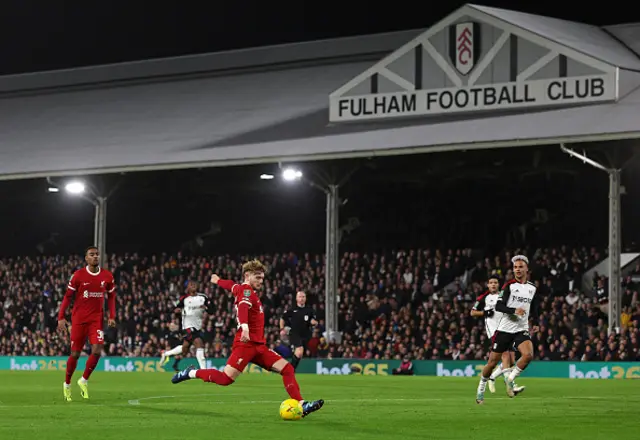 Harvey Elliott takes a shot at goal