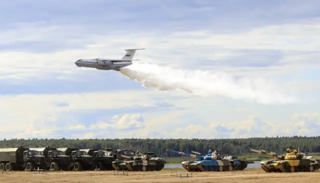 A file photo of a a Russian Il-76 MD airlifter seen during the 2021 International Army Games in Russia